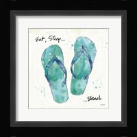 Beach Divas VIII Aqua Framed Print