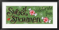 Sweet Snowmen Sign II Fine Art Print