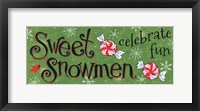 Sweet Snowmen Sign II Framed Print