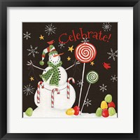 Sweet Snowmen I Black Fine Art Print