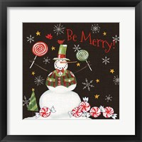 Sweet Snowmen IV Black Fine Art Print