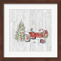 Country Christmas III no Words on White Wood Fine Art Print