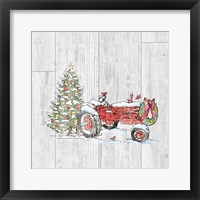 Country Christmas III no Words on White Wood Framed Print