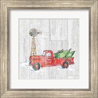 Country Christmas IV no Words on White Wood Fine Art Print