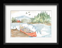 Lakehouse I Red Framed Print