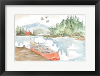 Lakehouse I Red Framed Print