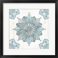Mandala Morning VI Blue and Gray Fine Art Print