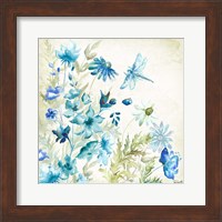 Wildflowers and Butterflies Square I Fine Art Print