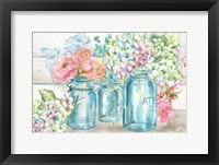 Colorful Flowers in Mason Jar Landscape Fine Art Print