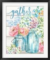 Colorful Flowers in Mason Jar Gather Fine Art Print