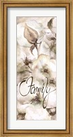 Cotton Boll Panel Grey Sentiment I (Family) Fine Art Print