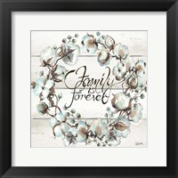 Cotton Boll Family Wreath Fine Art Print