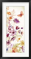Colorful Wildflowers and Butterflies Panel I Fine Art Print