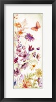Colorful Wildflowers and Butterflies Panel I Framed Print