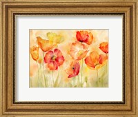 Watercolor Poppy Meadow Spice Landscape Fine Art Print