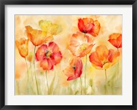 Watercolor Poppy Meadow Spice Landscape Fine Art Print