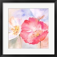 Watercolor Poppy Meadow Pastel II Framed Print