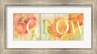 Watercolor Poppy Meadow Grow Sign Fine Art Print