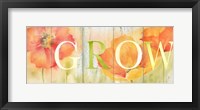 Watercolor Poppy Meadow Grow Sign Fine Art Print