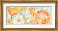 Poppy Meadow Pastel Woodgrain Panel Fine Art Print