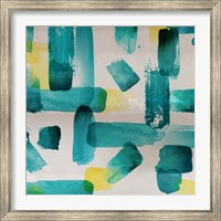 Aqua Abstract Square I Fine Art Print