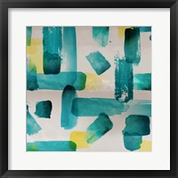 Aqua Abstract Square I Framed Print