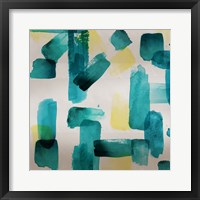 Aqua Abstract Square II Framed Print