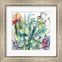 Succulent Garden Watercolor I Fine Art Print