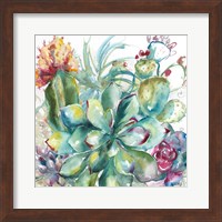 Succulent Garden Watercolor I Fine Art Print