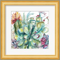 Succulent Garden Watercolor I Fine Art Print