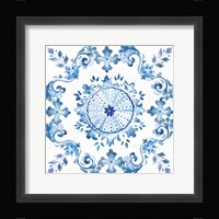 Artisan Medallions White/Blue I Framed Print