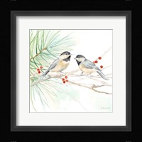 Winter Birds II Chickadees Framed Print