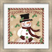 Season's Greetings Snowmen I Fine Art Print
