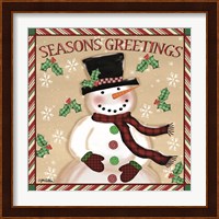Season's Greetings Snowmen I Fine Art Print