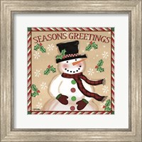 Season's Greetings Snowmen I Fine Art Print