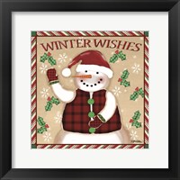 Season's Greetings Snowmen II Framed Print