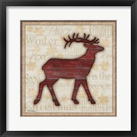 Rustic Reindeer Framed Print