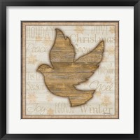 Rustic Peace Dove Framed Print