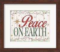 Peace on Earth Woodgrain sign Fine Art Print