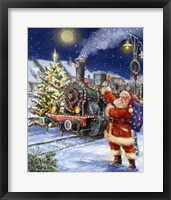 Santa and Black Train Fine Art Print