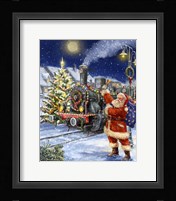 Santa and Black Train Fine Art Print