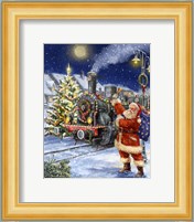 Santa and Black Train Fine Art Print