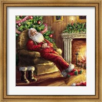 Santa asleep in Chair Fine Art Print
