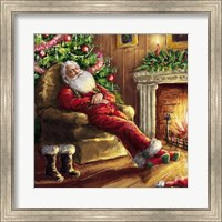 Santa asleep in Chair Fine Art Print