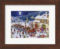 Santa Sleigh and big moon Fine Art Print