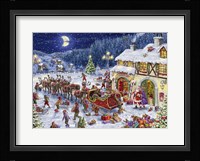 Santa Sleigh and big moon Fine Art Print