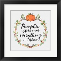 Pumpkin Spice Sentiment II Framed Print