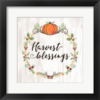 Pumpkin Spice Harvest Blessings Framed Print