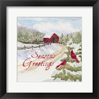 Christmas in the Country II Seasons Greetings Framed Print