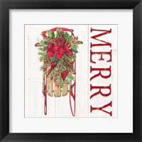 Home for the Holidays Merry Sled Framed Print